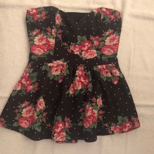 Pins and Needles Floral Peplum Top